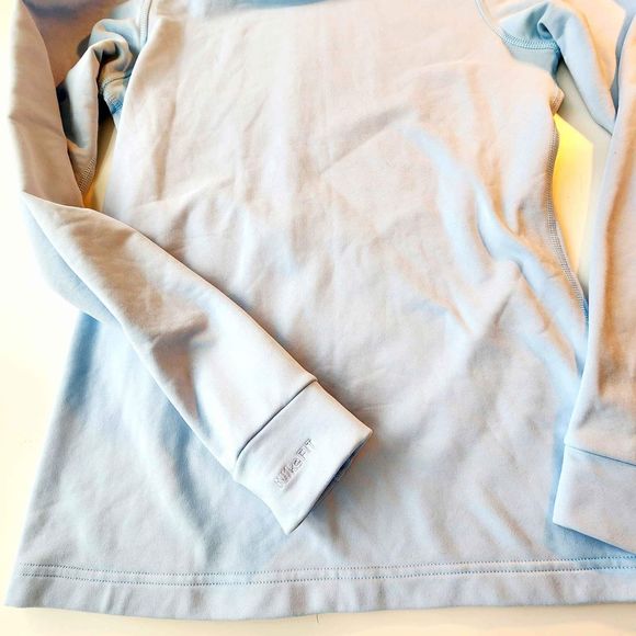 Nike Fit Dry Top Mock Turtleneck Womens Size Medium Light Blue Shirt Base Layer - Picture 3 of 6